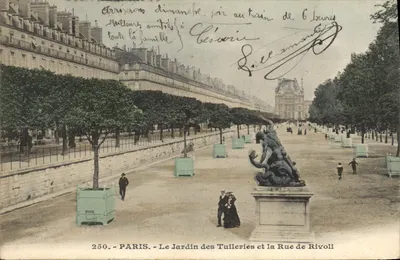 Paris — O Jardim das Tuileries e a Rue de Rivoli — Editor não identificado, n° 250