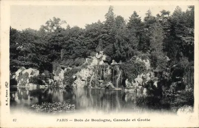 PARIS — Bois de Boulogne, Cachoeira e Gruta — B.F., Paris, n° 67