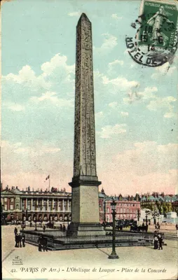 Obelisk z Louksoru — Plac Konkordii — Paryż (8e Arr.) — Wydawca H. F. UNIC, nr 42