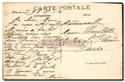 A Opala — Carro que levou a Imperatriz Joséphine ao Castelo após o divórcio (18 Dez. 1809) — A. Ossart editor em Rueil — Verso