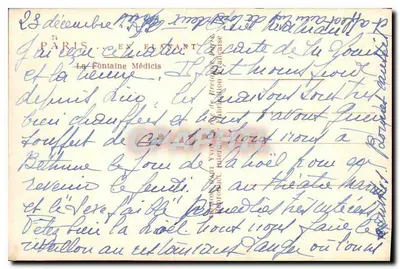 Fontanna Medicis — Paryż — wydawca Yvon, n°71 — Rewers