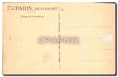 Terrasse do Luxembourg — Paris — Edição de Arte YVON, N° 198 — Verso
