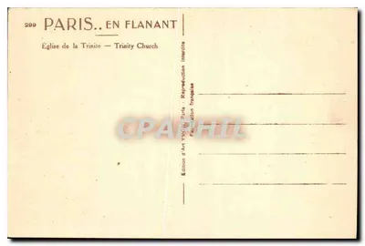 Église de la Trinité — Paris — Édition d'Art YV017 — Verso