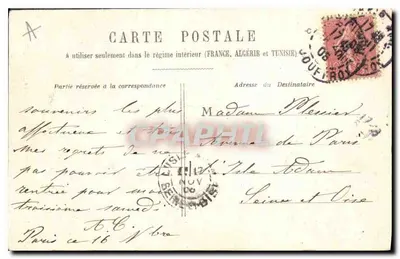 Ministério da Guerra — Paris — H. L. — Verso