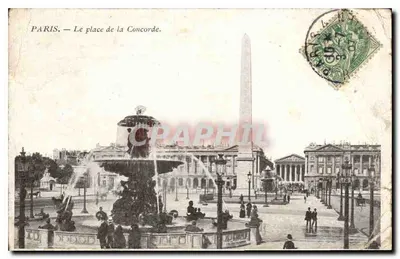 Stara pocztówka Paryż — Place de la Concorde