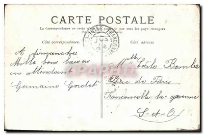 Paris — Die Bastille, Säule vom 14. Juli — Unbekannter Verleger, Nr. 6 — Rückseite