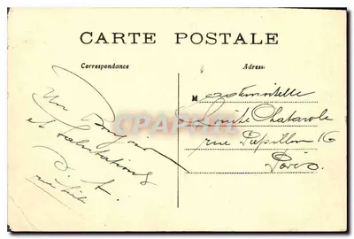 Tarjeta postal antigua París El Gran Palacio de los Campos Elíseos — Reverso