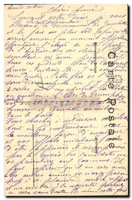 Paryż — Pomnik Gambetta — S.R.A. nr 26 — Rewers