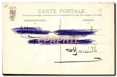 Bilhete postal antigo Paris Monument Pasteur — Verso