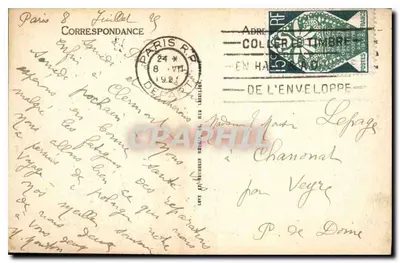 Paris - Tumba do Soldado Desconhecido — LL, n°3 — Verso