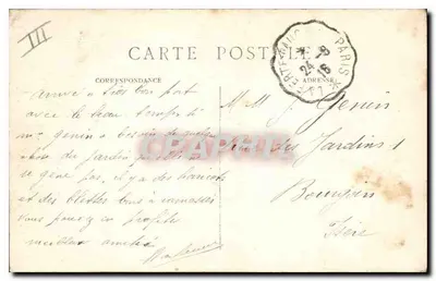 PARIS – Buttes-Chaumont – O Ponte de Tijolos – M. J. – n°610 — Verso