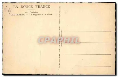 Os Pirineus — Cauterets, Le Pégueire e o Gave — Edições d'Art Yvon, Paris — Verso