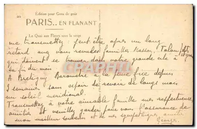 Paris. Caminhando — O Quai aux Fleurs sob a neve — Edição para Gente de Bom Gosto, n°35 — Verso