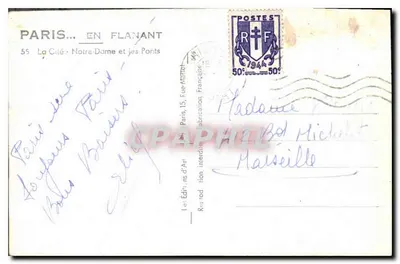 Paryż — Miasto, Katedra Notre-Dame i Mosty — Wydawnictwo Sztuki, n°55 — Rewers