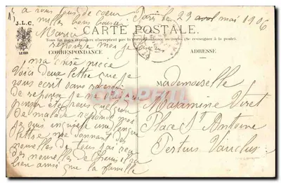 Paryż — Île de la Cité, widok z Pałacu Flore — J. L. C. — Rewers
