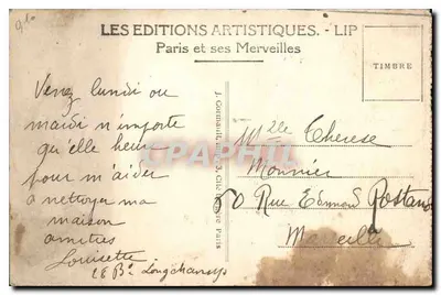 PARIS — O Grande Palácio — LIP — Verso