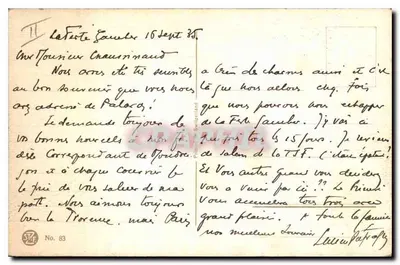 Paisagem com templo e palmeiras — editor STF, n° 83 — Verso