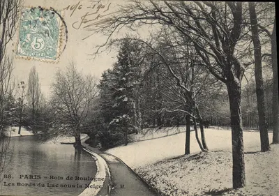 PARIS - Bois de Boulogne — Les Bords du Lac sous la Neige — C. M. — n°88