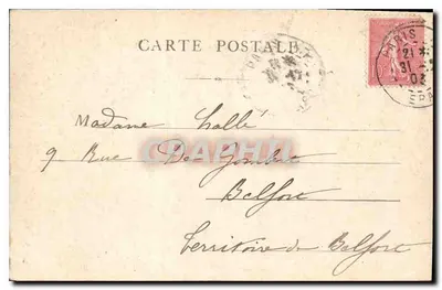 Bilhete postal antigo Paris O Parc Monceau — Verso