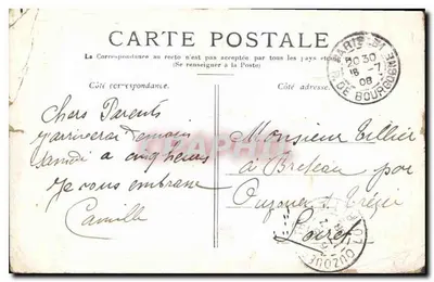 Tarjeta postal antigua París La Basílica de Montmartre — Reverso