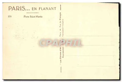 Porte Saint-Martin — Paryż — Wydawnictwo Art Yvon — Rewers