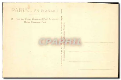 Pont de briques — Parc des Buttes Chaumont — Éditions Yvon — Verso