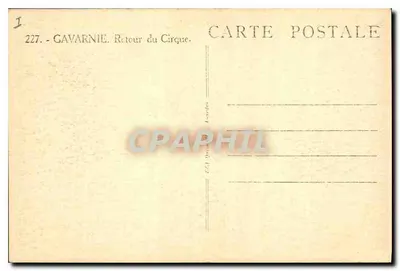 Powrót do Cirque — Gavarnie — Wyd. B. Baudet, Lourdes, nr 227 — Rewers