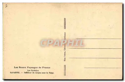 Gavarnie — Interior do Circo sob a Neve — Editor Gavarnie, n°1 — Verso