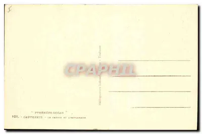 Cauterets - Kasyno i Esplanada — Héliogravure Labouchère - Toulouse — Rewers