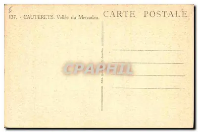 Cauterets - Dolina Mercadau — Wyd. Quillande - Laurides, nr 137 — Rewers