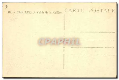Vale da Raillère — Cauterets — Editor E.L.L. Quenouille, Londres — Verso