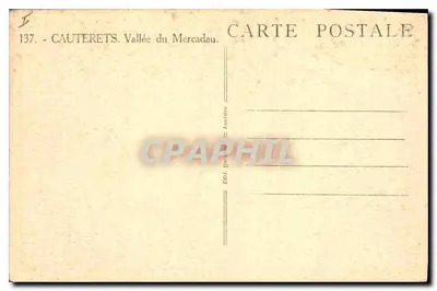 Cauterets - Dolina Mercadau — Wydawca Quinault & Larrèdes, n° 137 — Rewers