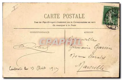 Widok z Péguère na dolinę Gaube i masowy Vignemale - Cauterets - BR - 3104 — Rewers
