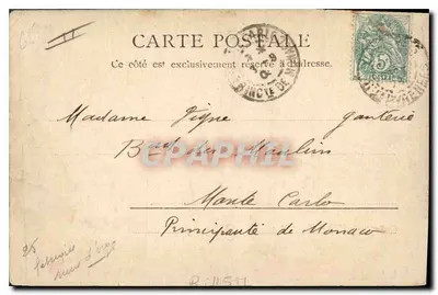 La Buvette de Mauhourat — vue de la cascade et du bâtiment à Cauterets — éditeur R.&J.D. n° 11156,12 — Verso