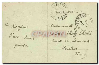 Lourdes — ogólne widok i rzeka Gave — Wydawca nieznany, nr 67 — Rewers