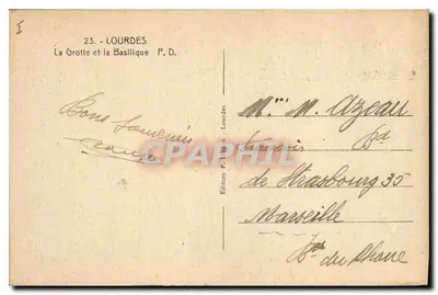 Lourdes — A Gruta e a Basílica — Edição P. D. Lourdes, n°23 — Verso