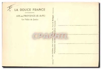 Pałac Sądowy — Aix-en-Provence — Éditions d'Art Yvon — Rewers