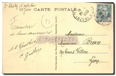 Garabii (Cantal) — Merkwaardige bochten op de nationale weg van Saint-Flour — Léon Margerit, n° 9195 — Achterkant