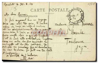 Wjazd Garabit — Cantal — 1416 — Wydawca L'Auvergne Pittoresque — Rewers