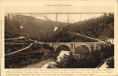 Viaduto de Garabit — A Auvergne Pittoresca — Edições de Luxo Pierre e Adrien Malroux, n°41