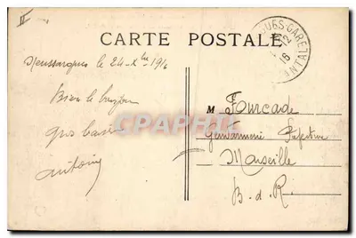 A Auvergne pitoresca — Curva de estrada no viaduto de Garabit — série 5015 — Verso