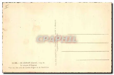 Le Lioran (Cantal) — Vista sobre os cols de Combe-Negre e de Rombière — Les Arts Graphiques — Verso