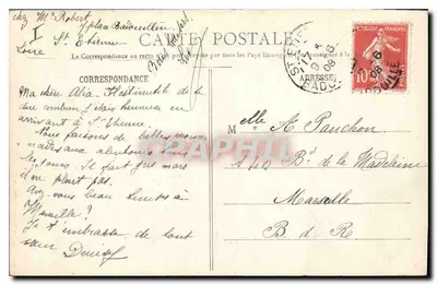 St-Étienne - Kąt Marengo — Wydawca: G. Roussel, St-Étienne, nr 7 — Rewers