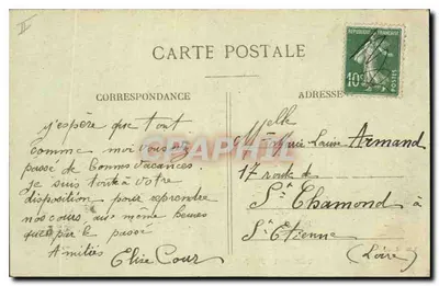 Saint-Étienne — Szkoła Rysunku — Wyd. M. M. nr 223 — Rewers