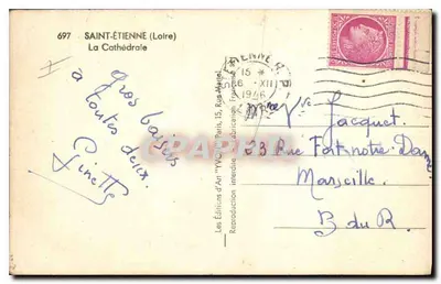 Saint-Étienne (Loire) — Katedra — Wydawnictwo Sztuki 'YVON' nr 697 — Rewers