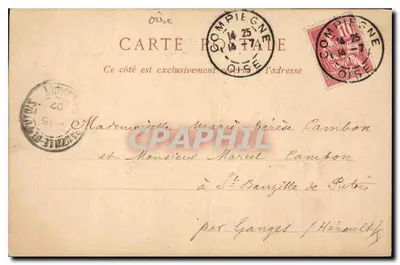 Castello di Compiègne — Lato del Parco — ND Fot — 14 luglio 1902 — Verso