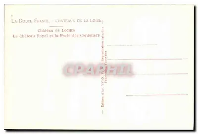 Zamek w Loches — Królewski Zamek i Brama Cordeliers — Wydawnictwo YVON — Rewers