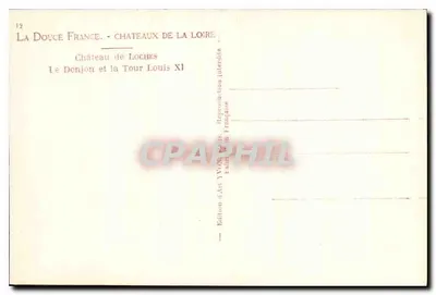 Castelo de Loches — O Donjon e a Torre de Luís XI — Edição de Arte YVON, reprodução francesa — Verso