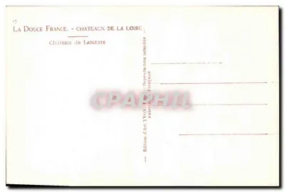 Zamek Langeais — Delikatna Francja - Zamek Loary — Wydawnictwo Art YWon, Paryż — Rewers