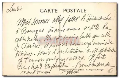 Bourges — Krypta Katedry — Grobowiec Ducha Jana — Wydawca E.M. nr 292 — Rewers